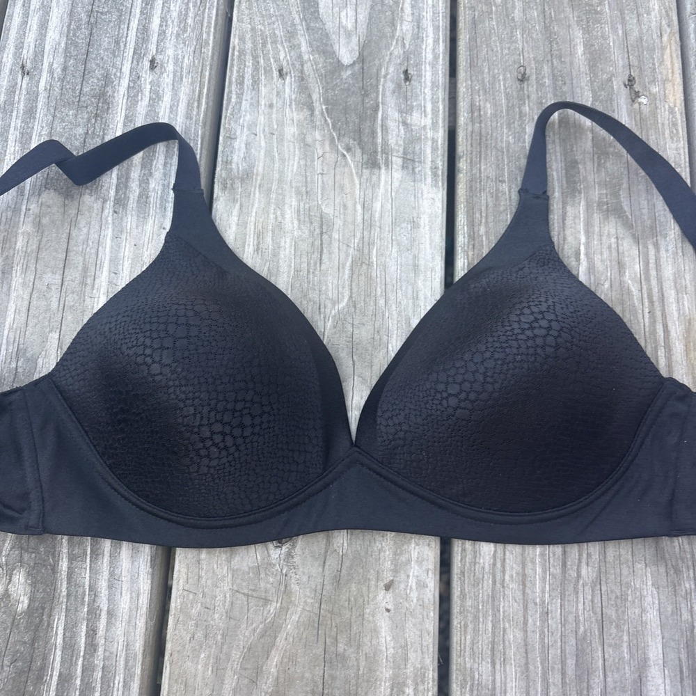 Warners Light Push Up Bra 36C Wire Free Black Padded Style 4131